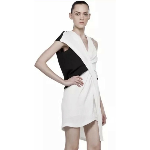 Helmut Lang ‘Sugar’ Black & White Crepe Dress - 0 - Picture 3 of 8